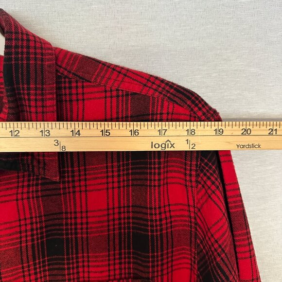 SONOMA MEN'S BUFFALO CHECK FLANNEL CASUAL BUTTON-UP SHIRT RED/BLACK SIZE XL - Picture 5 of 9